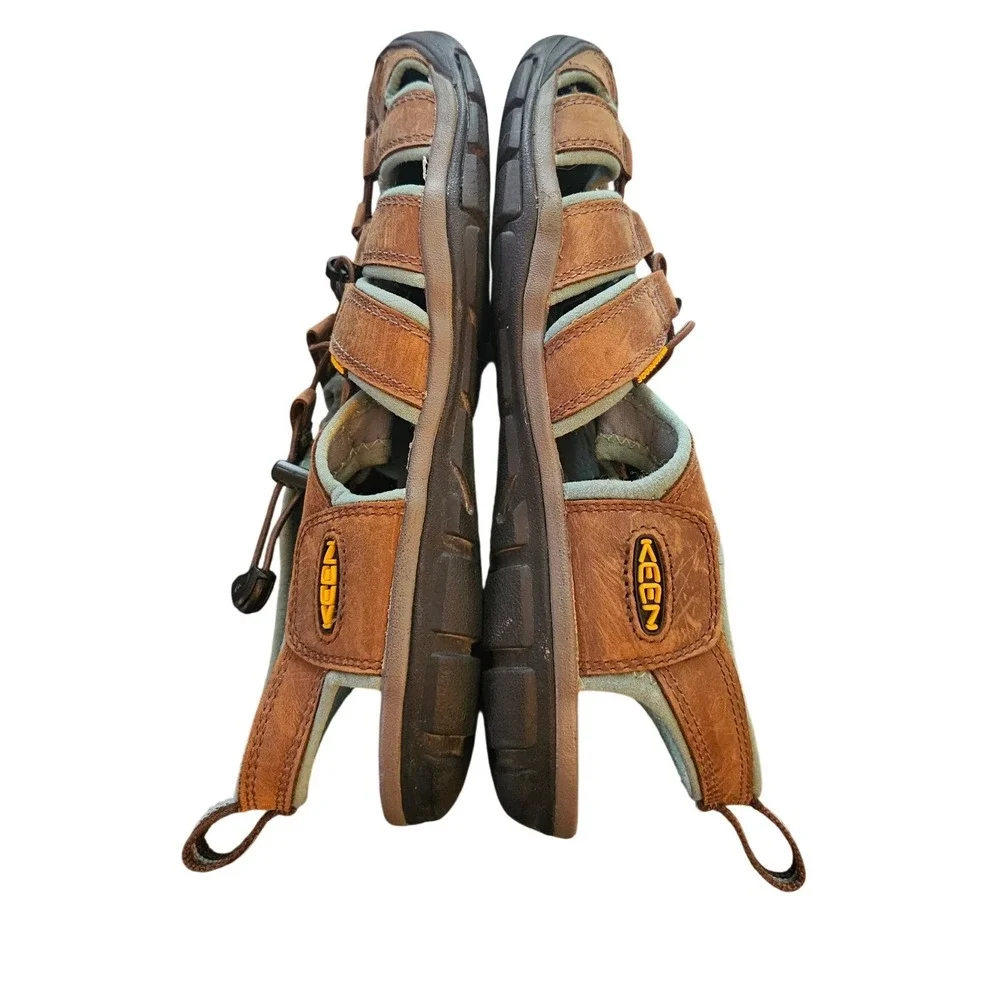 KEEN CNX Waterproof Leather Hiking Sandals Women Size 10 Brown Outdoor Gorpcore